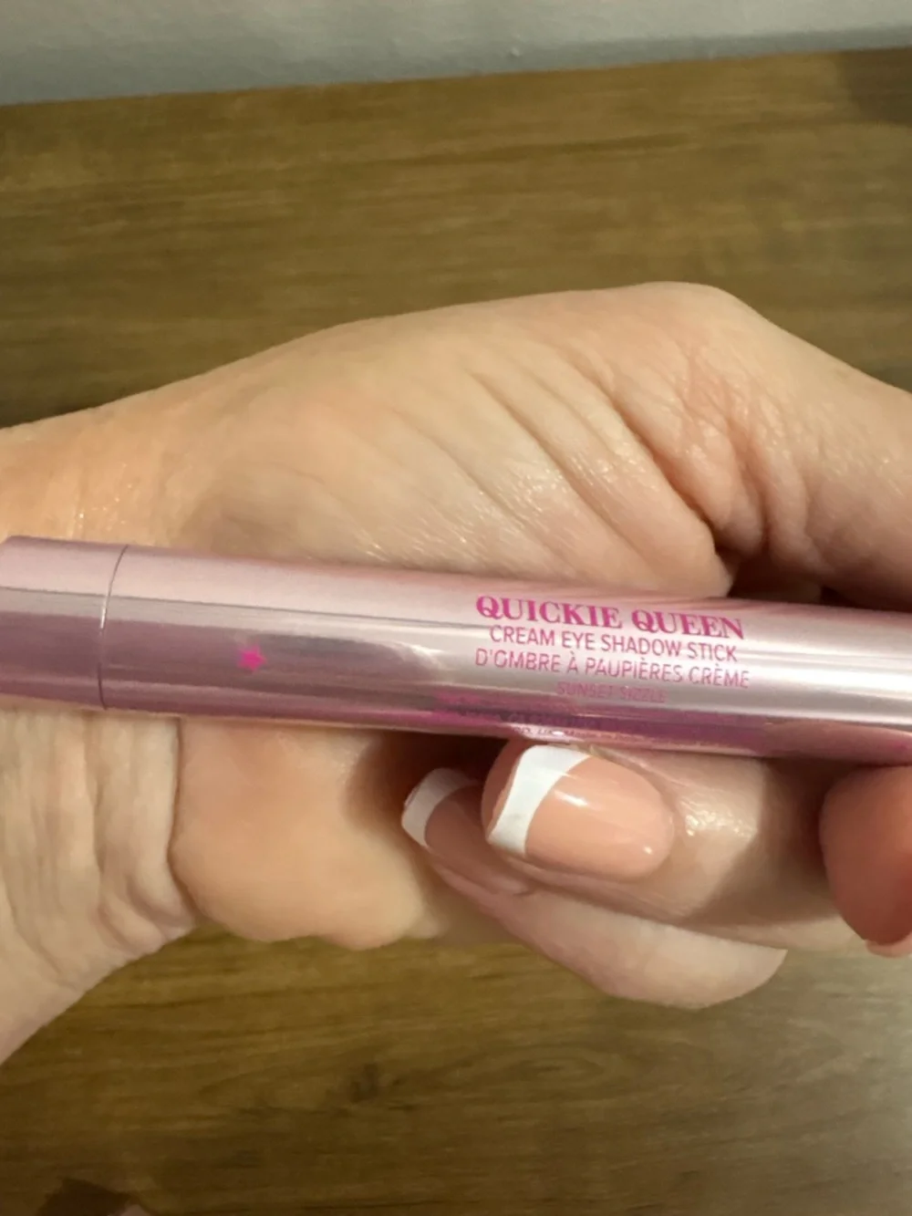 Too Faced Pink Metallic Eyeshadow Stick with Champagne Shimmer